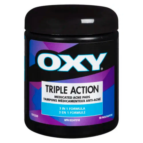 OXY - Triple Action Medicated Acne Pads, 90 Each