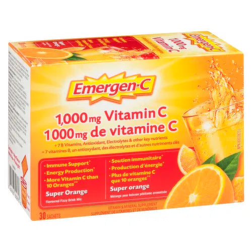 Emergen-C - Vitamin C,Super Orange, 30 Each
