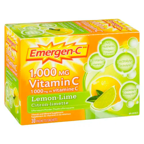 Emergen-C - Vitamin C, Lemon Lime, 30 Each