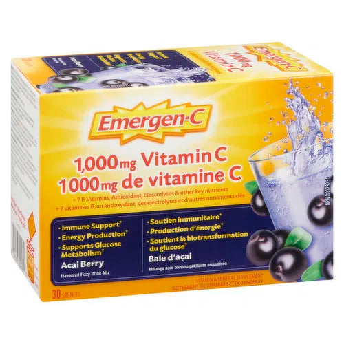 Emergen-C - Acai Berry 1000mg Vitamin C, 30 Each
