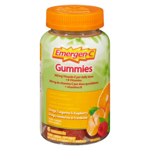 Emergen-C - Gummies - Orange, Tangerine & Raspberry, 45 Each