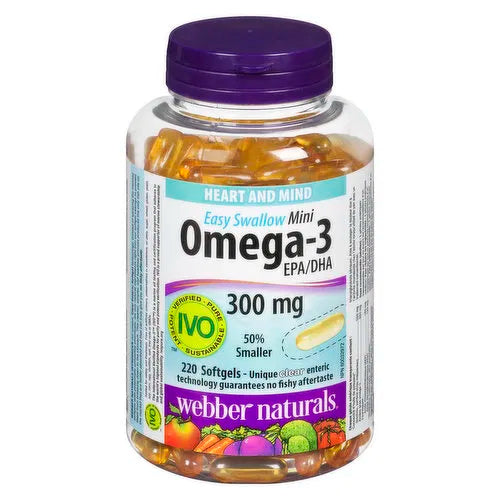 Webber Naturals - Easy Swallow Mini Omega-3 300mg, 220 Each