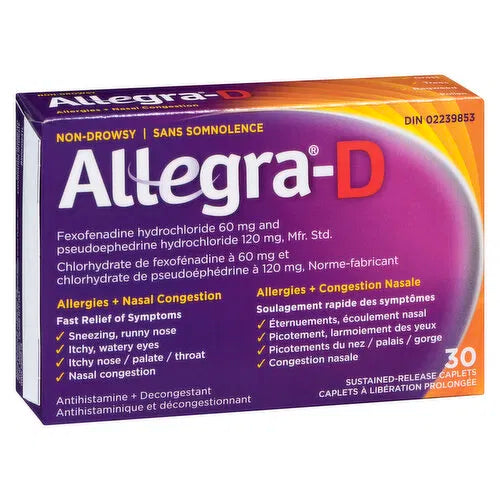 Allegra-D - Allergies & Nasal Congestion, 30 Each