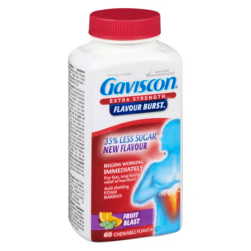 Gaviscon - Exta Strnth Flavour Burst Tblt, 60 Each
