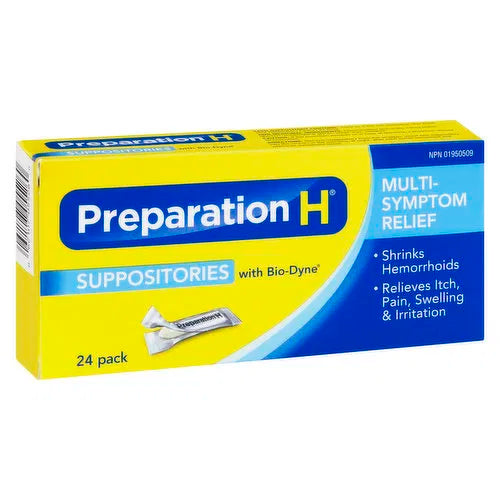 Preparation H - Multi Symptom Relief Suppositories, 24 Each