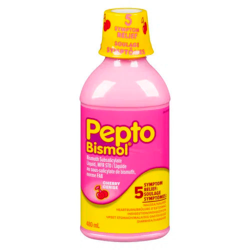 Pepto Bismol - 5 Symptom Relief Cherry Flavour, 480 Millilitre