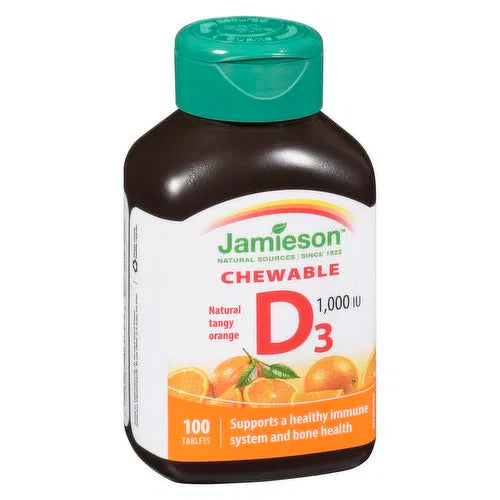 Jamieson - Chewable Vitamin D 1000mg 25mcg, 100 Each