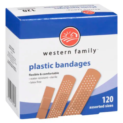 Western Family - Plastic Bandages Assorted, 120 Each