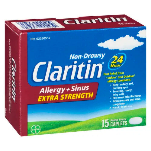 Claritin - Non Drowsy Allergy & Sinus Extra Strength -, 15 Each