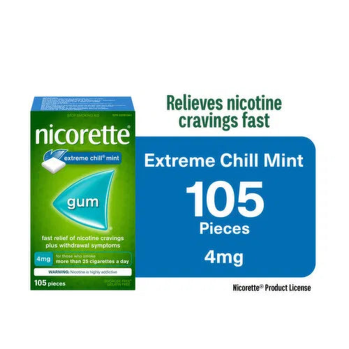 Nicorette - Nicotine Gum 4 mg Ext Chill Menthol, 105 Each
