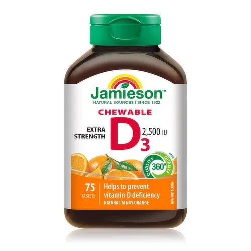 Jamieson - Vitamin D3 Orange Chewable, 75 Each