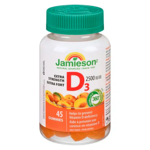 Jamieson - Vitamin D3 Peach Gummy, 45 Each