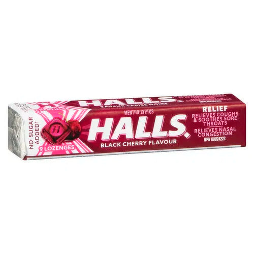 Halls - Cough Lozenges - Black Cherry NSA, 1 Each