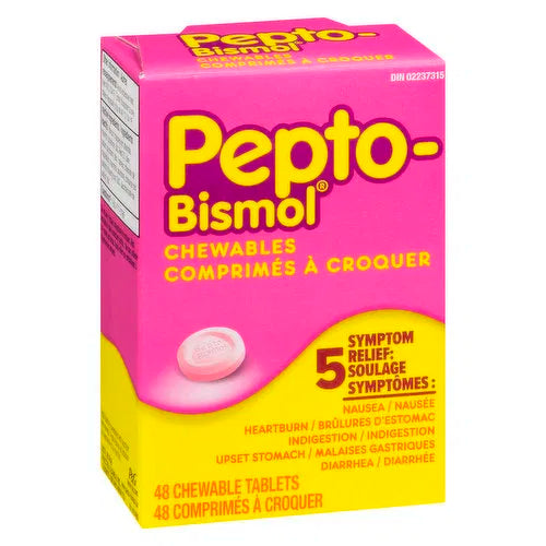 Pepto Bismol - Chewables 5 Symptom Relief, 48 Each