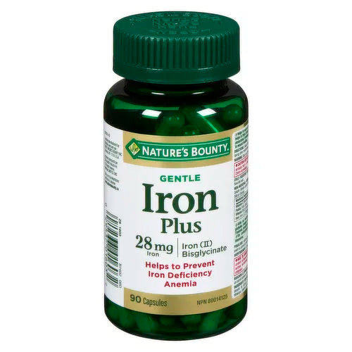 Nature's Bounty - Gentle Iron Bisglycinate 28mg, 90 Each