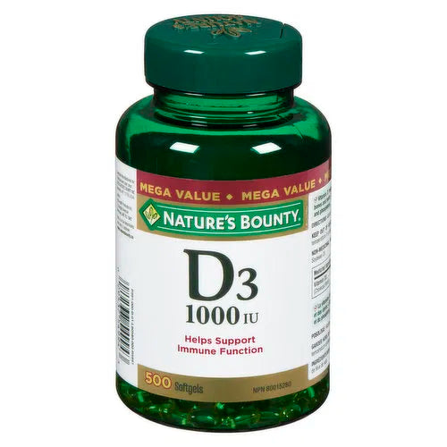Nature's Bounty - Vitamin D3 Softgels - 1000IU, 500 Each