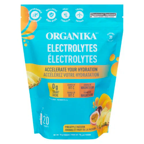 ORGANIKA - Electrolytes Powder Sachets, Pineapple Passion, 20 Each