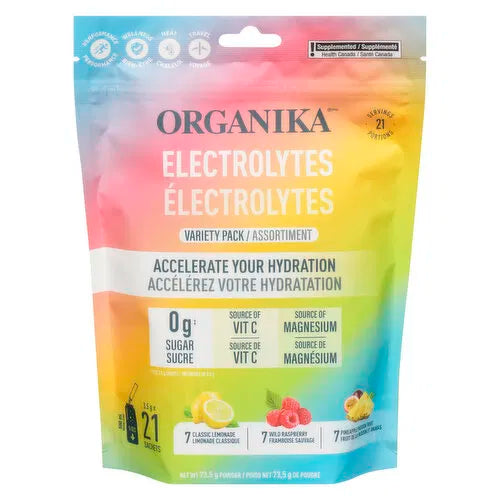 ORGANIKA - Electrolytes Powder Sachets, Variety Pack, 21 Each