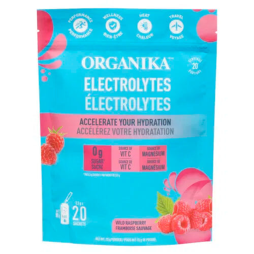 ORGANIKA - Electrolytes Powder Sachets, Wild Raspberry, 20 Each