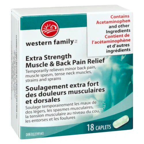 Western Family - Extra Strength Muscle & Back Relief, 18 Each