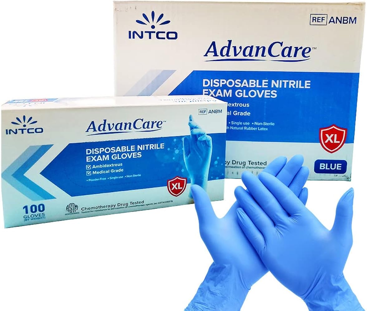 Nitrile Disposable Glove (100) (Health Canada Approved Medical Device) (Blue Colour)