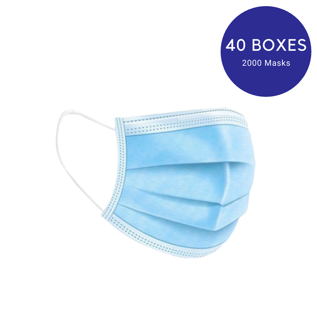 3-Ply Ear Loop Mask | 40 Boxes - (2000 pieces)