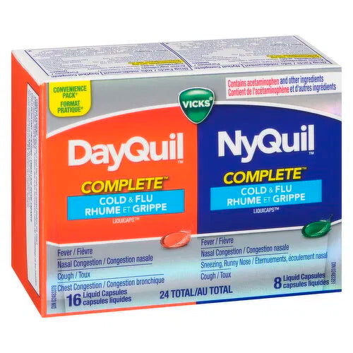Vicks - Dayquil & Nyquil Complete Cold & Flu Liquicaps, 24 Each