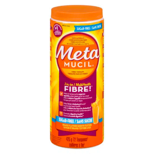 Metamucil - 3in1 Multi Health Fibre Orange Smooth 75% Less, 425 Gram