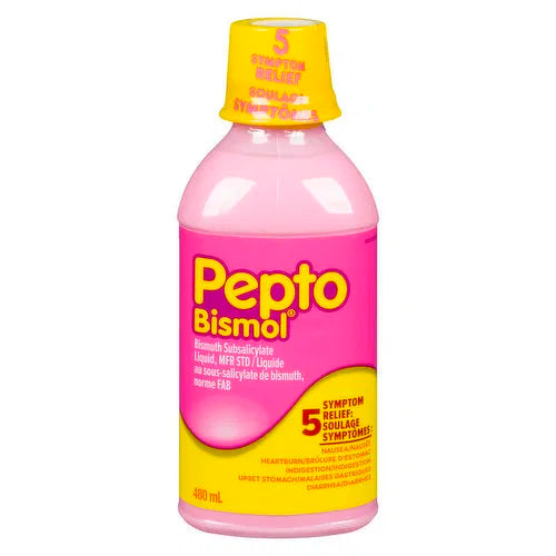 Pepto Bismol - 5 Symptoms Relief Liquid, 480 Millilitre