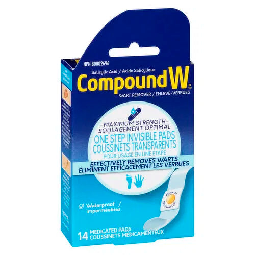Compound W - One Step Invisible Pad, 14 Each