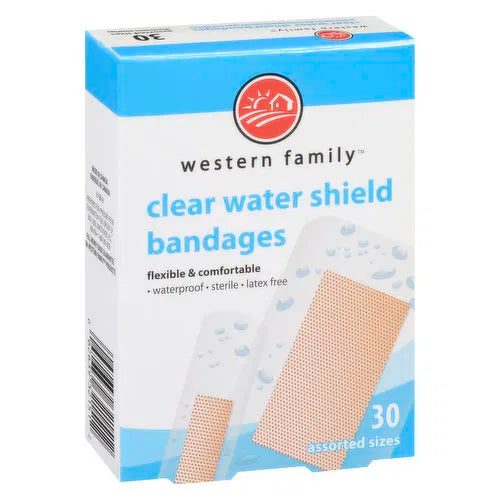 Western Family - Clear Water Shield Bandages - Assorted, 30 Each