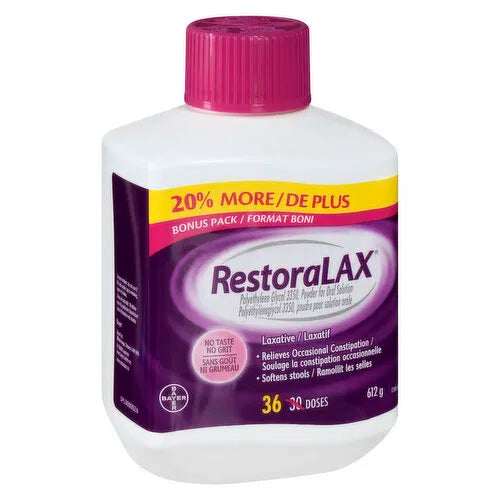 RestoraLAX - Powder Bonus 36 Doses, 612 Gram