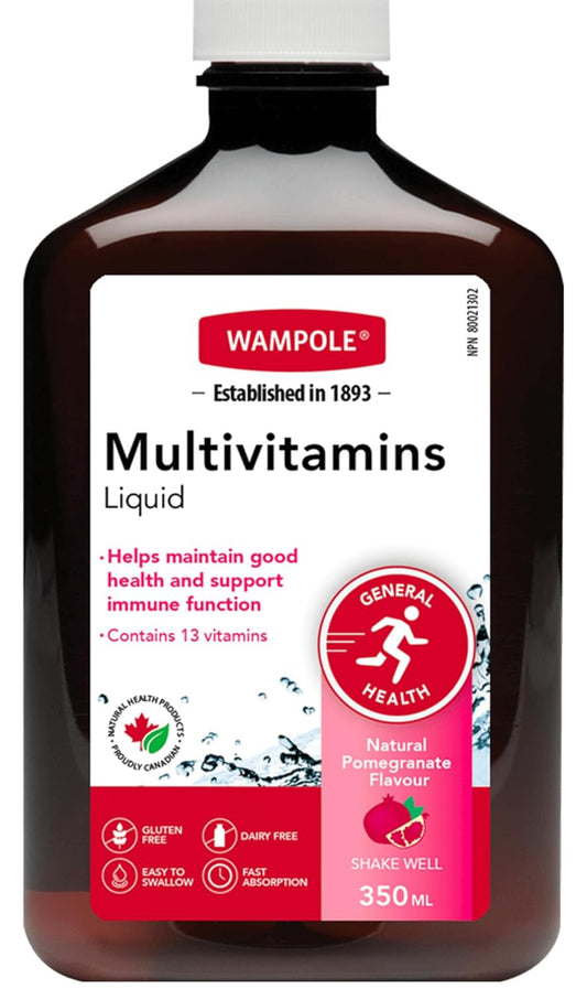 Wampole Multivitamins Liquid – Adults Daily Intake – Fast Liquid Absorption – 350 ml