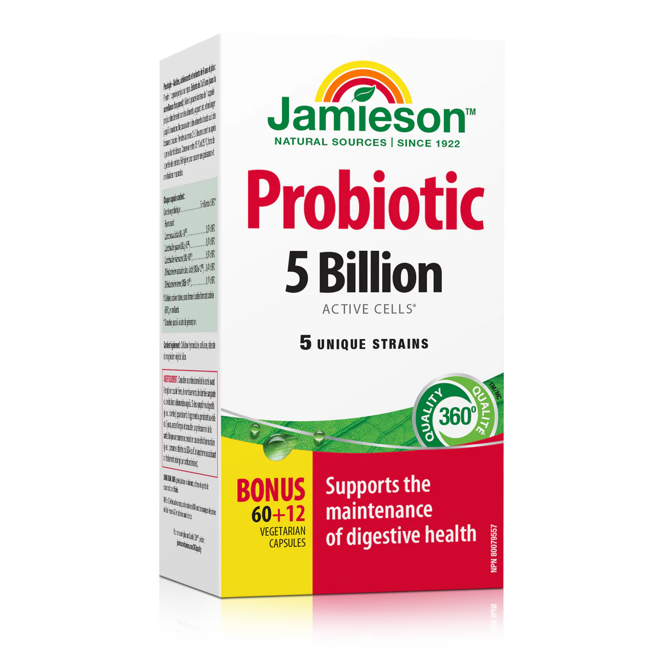 Jamieson Probiotic Complex 5 Billion Active Cells* (60+12)