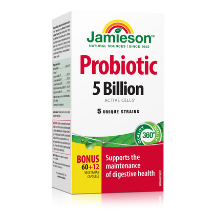 Jamieson Probiotic Complex 5 Billion Active Cells* (60+12)