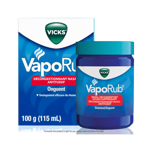 Vicks VapoRub Nasal Decongestant, Cough Suppressant, Original Scent, 100 g/115 mL