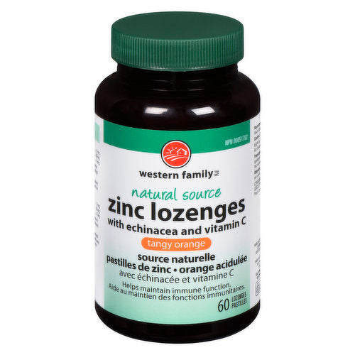 Western Family - Zinc Lozenges Tangy Orange (60 Loz)