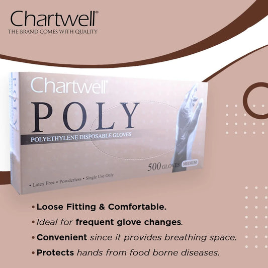 Chartwell Polyethylene Disposable Gloves (500)