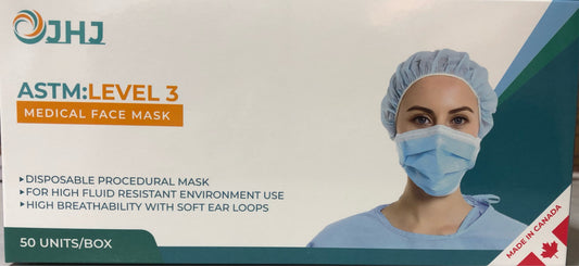 3-Ply Face Mask | Ear Loop |Medical Grade Level 3) | Disposable Face Mask Box (50 ct/box)