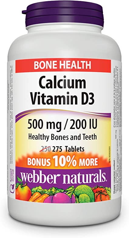 Webber Naturals Calcium Carbonate with Vitamin D3 (275 tab)